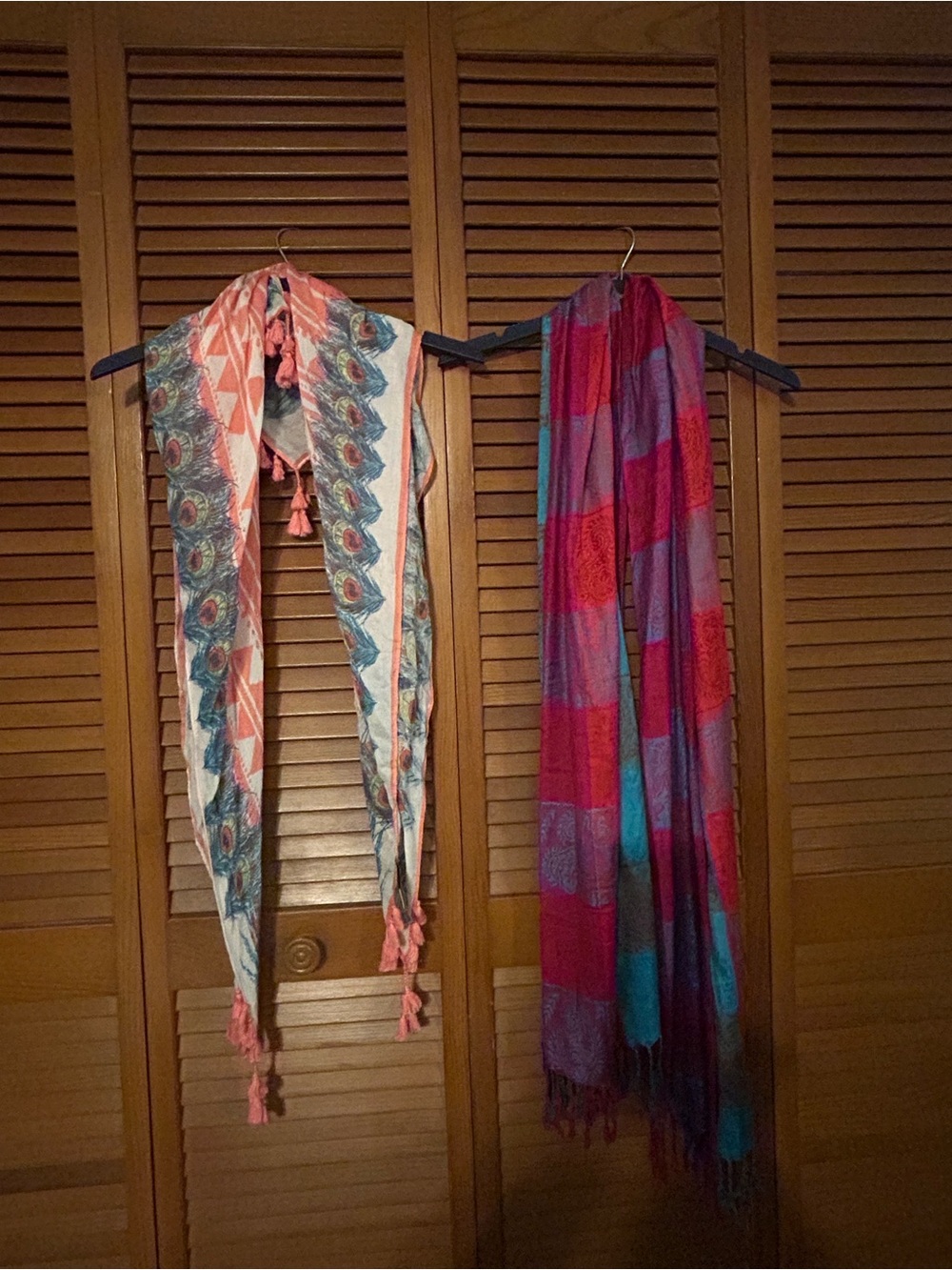 Stylish Multi-Color Women's Scarf - Pink, Teal & Purple